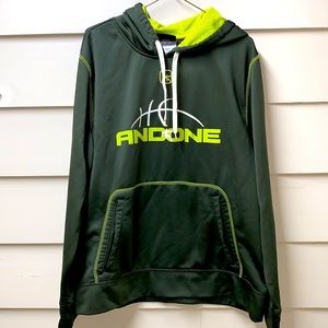 AND1 Green /Neon Green/Yellow Basketball Hoodie Athletic Sweatshirt Men's Large